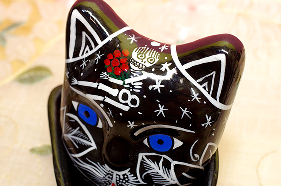 メキシコ メキシカンスカル ガイコツ ネコ ねこ 猫 小物入れ 入れ物 インテリア エスニック