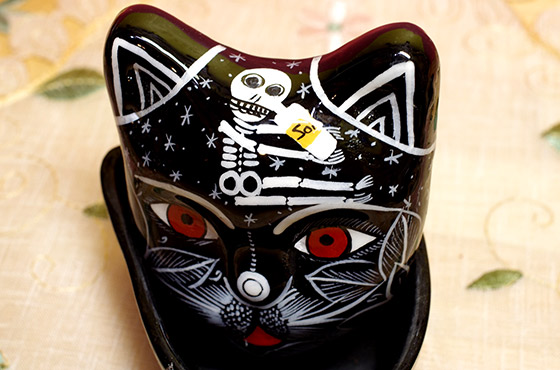 メキシコ メキシカンスカル ガイコツ ネコ ねこ 猫 小物入れ 入れ物 インテリア エスニック