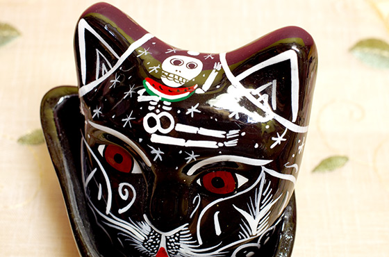 メキシコ メキシカンスカル ガイコツ ネコ ねこ 猫 小物入れ 入れ物 インテリア エスニック