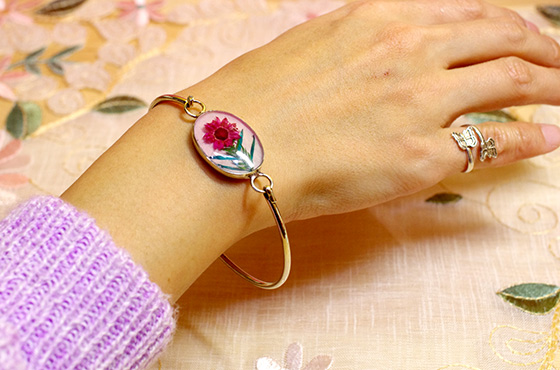 レトロ アクセサリー ブレスレット お花 生花 ハンドメイド 手作り メキシコ