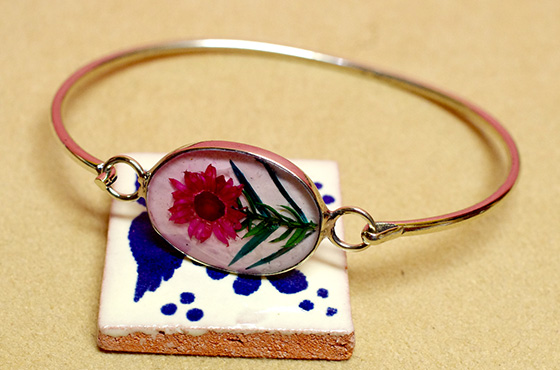 レトロ アクセサリー ブレスレット お花 生花 ハンドメイド 手作り メキシコ