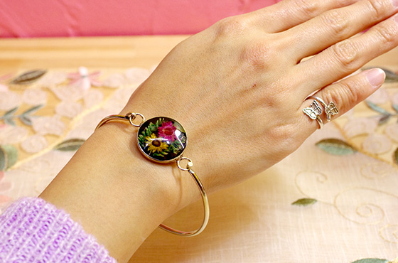 レトロ アクセサリー ブレスレット お花 生花 ハンドメイド 手作り メキシコ