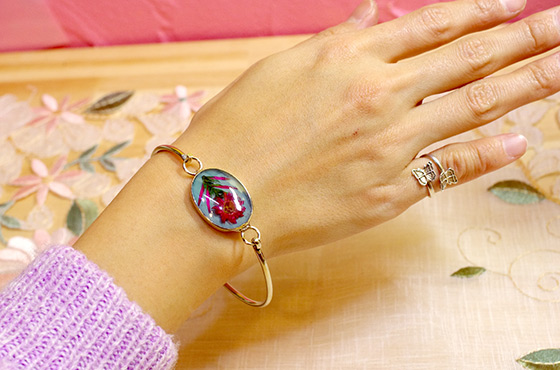 レトロ アクセサリー ブレスレット お花 生花 ハンドメイド 手作り メキシコ