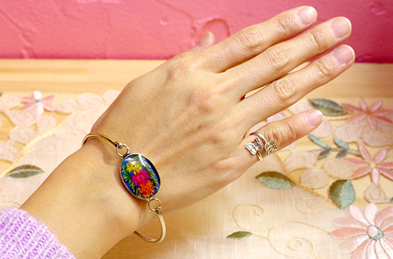 レトロ アクセサリー ブレスレット お花 生花 ハンドメイド 手作り メキシコ