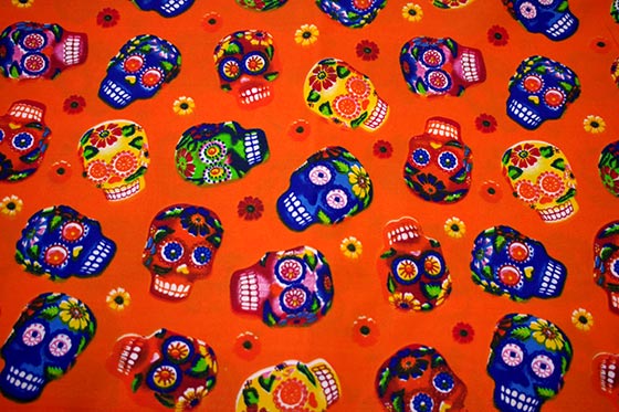メキシコ メキシカンスカル ガイコツ カラベラ スカル 柄 生地 ファブリック キルト 布 ハギレ 手作り 素材 マテリアル ハンドメイド レジャーシート デコレーション パーティ飾り パーティグッズ