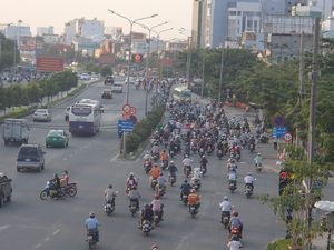 大きなバイクの交通量