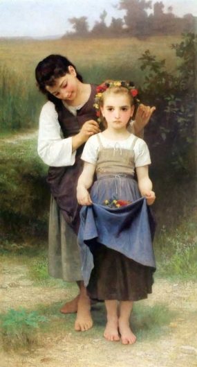 ブグロー 幼女　絵皿 (模写) 模写 油彩画 Bouguereau（ブーグロー）『Little Girl』Time