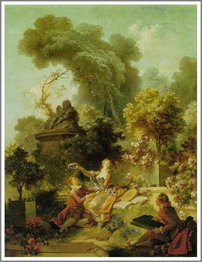 ロココ調 Fragonard ブランコの絵画 タペストリー フラゴナール