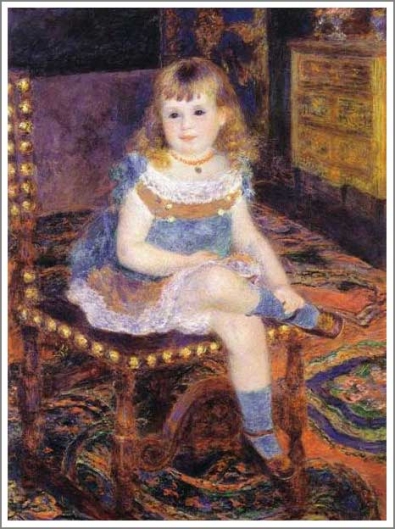 絵画:ルノアール(ルノワール)「ジュリー・マネ ( 猫を抱く 絵画:ルノアール(ルノワール)「ジュリー・マネ ( 猫を抱く