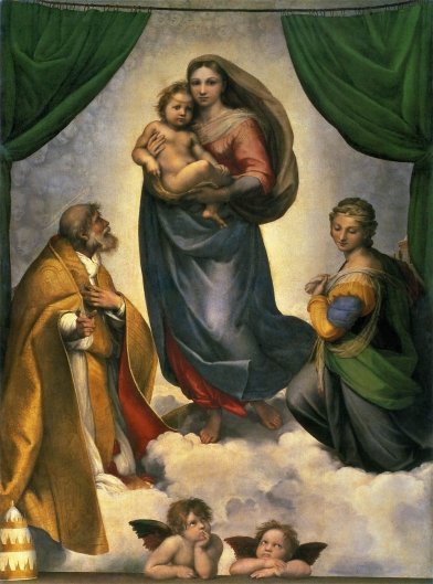 水彩画　ラファエロの聖母子の模写 水彩画 ラファエロの聖母子の模写 代引可】 水彩画 ラファエロの