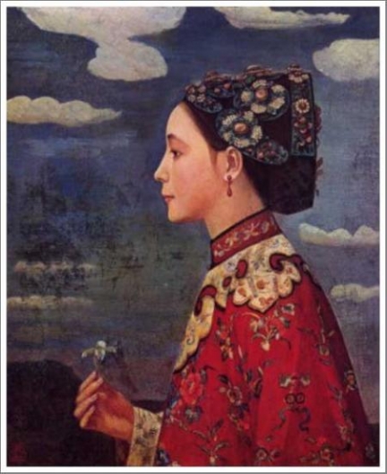 藤島武二【花籠】 - 手描き 絵画（油絵複製画）販売のアート名画館