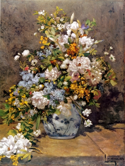 透明水彩画原画オレンジの薔薇とデルフト焼きの花瓶 とばす