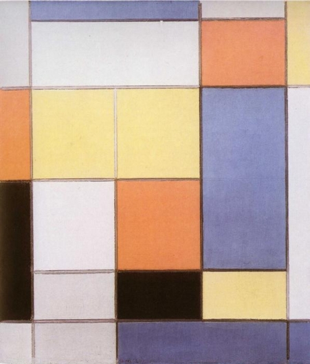 モンドリアン コンポジション blue,white,yellow and red