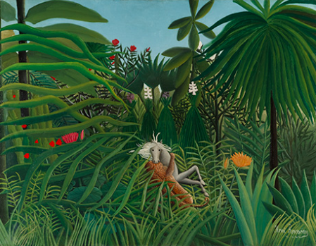 ルソー【馬を襲うジャガー】 - 手描き 絵画（油絵複製画）販売のアート