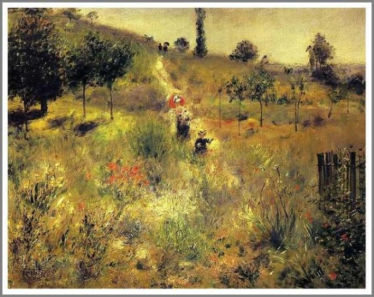 ルノワール 「草原の坂道」 ルノワール 「草原の坂道（夏の田舎道）」 [7874623]のアート