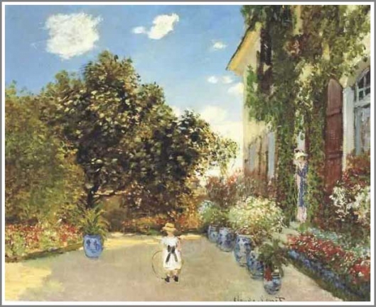 ルノワール 、【アルジャントゥイユの庭で製作するモネ】、希少画集画