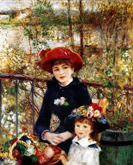 美品☆オーギュスト・ルノワール 「テラスにて」 陶板 レプリカ