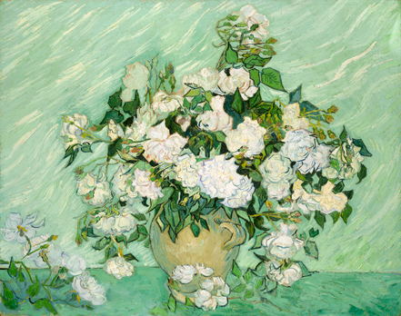 花瓶に生けた花の油彩画 爽やかな花瓶に生けられた花 | アート名画館 公式ブログ