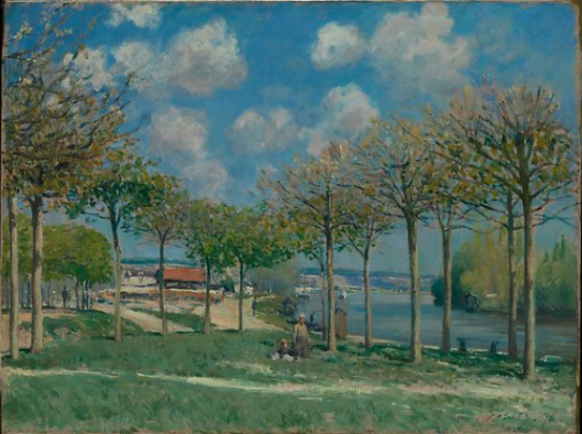 管52☆絵画☆アルフレッド・シスレー☆ アルジャントゥイユの馬車広路☆複製画 Alfred Sisley - Footbridge at