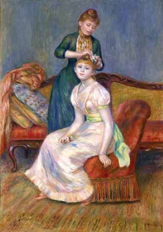 ルノワール レプリカ 絵画 長い髪の浴女 ルノワール 「長い髪の浴女」 6号 立体複製名画 【5％ポイント