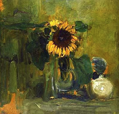 モンドリアン【ひまわりのある静物】 - 手描き 絵画（油絵複製画）販売