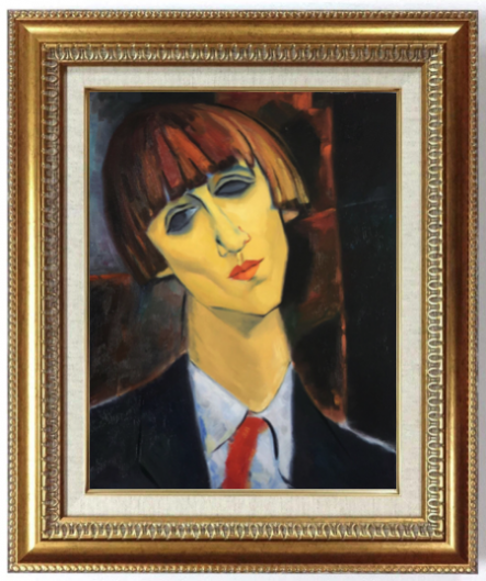 アメデオ・モディリアーニ　ルネ・キスリングの肖像　油絵肉筆模写 Amazon.co.jp: アメデオモディリアーニ ルネキスリングの肖像