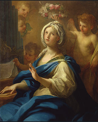 セバスティアーノ・コンカ【聖セシリア】 - 手描き 絵画（油絵複製画