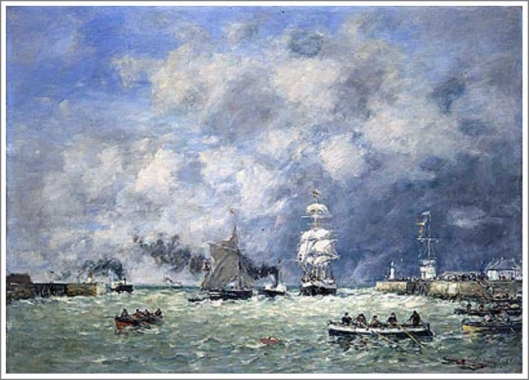 ニックネーム　ウジェーヌ・ブーダン『カマレの港』1872年　複製画 ブーダンはもっと評価されて良いと思う | アート名画館 公式ブログ