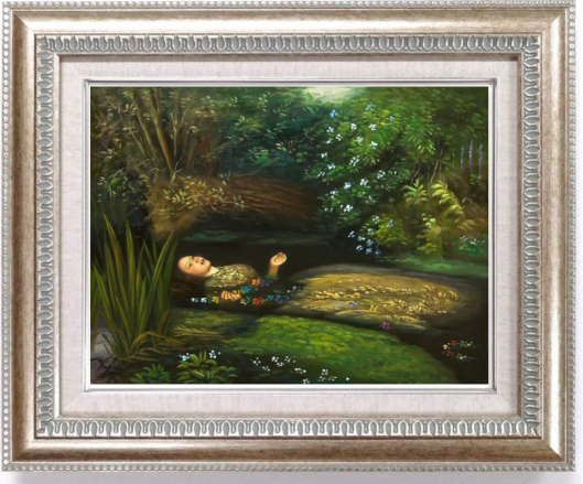 ルノワール複製画「ブルターニュの庭の情景」油彩画 （ピエール