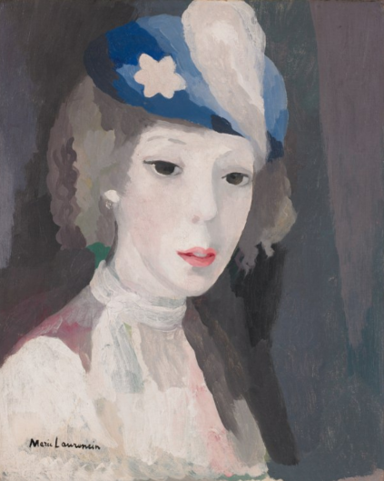MARIE　LAURENCIN 、マリー・ローランサン、真珠の髪飾りの乙女 マリー・ローランサン MARIE LAURENCIN 真珠の髪飾りの乙女
