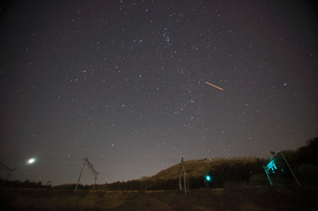 線路脇の星空