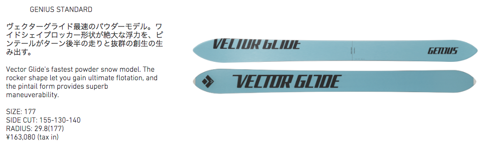 スキー Vector glide GENIUS 177