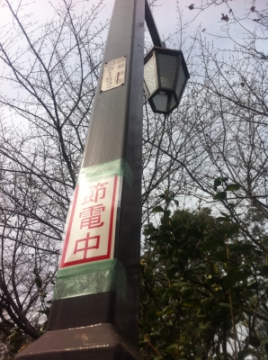 蚕糸の森、街灯