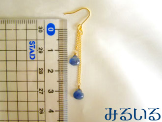 瑠璃紺マロンサファイアピアス(イヤリング)|手作りアクセサリー工房みるいる