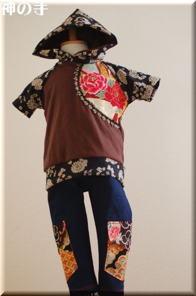 和柄子供服・Tシャツ&デニムスパッツ