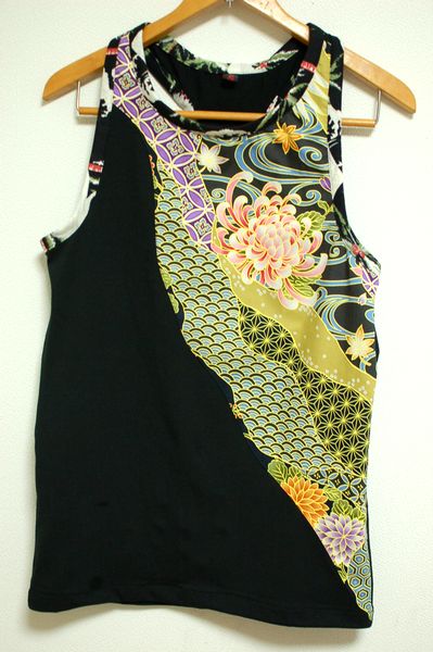 手作り和柄メンズタンクトップ サイズ展開有り