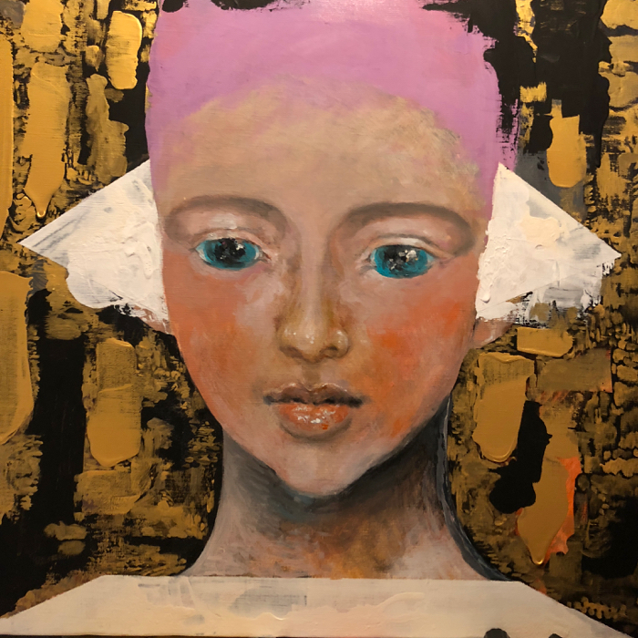 黒川達也 絵画 （黒川達也 真作 大作 「風蝶草」F20 油彩画 宮永