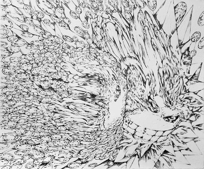 【公式ショップ】 はいさいシーサースケッチ書画 （シーサーイラスト） 絵画