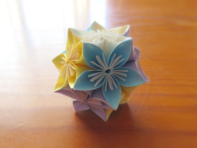 花 くす玉 折り紙