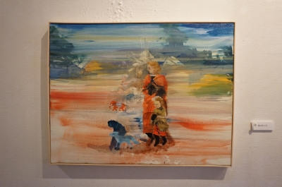 2016年西村冨彌トミヤニシムラ　油彩画 小舟と人物 額装品41x27.5cm 3993 NICHE GALLERY（中央区銀座3-3）：西村冨彌 作品