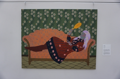 円池茂『赤衣の婦人』6号 シェル美術賞展三席入賞 フランス ル・サロン入選 円池茂『赤衣の婦人』6号 シェル美術賞展三席入賞