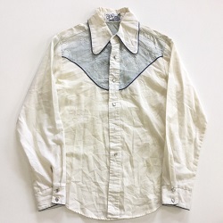古着 画像 ウエスタンシャツ 白 青 gap Lサイズ レディース 美品
