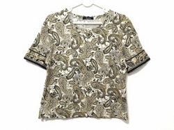 古着 画像 Tシャツ ベージュ ペイズリー柄 ANNA ALICE Mサイズ レディース 美品