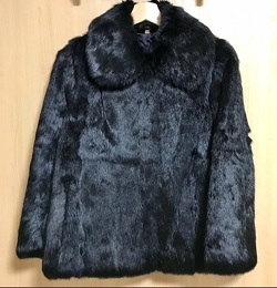 古着 画像 ラピットファーコート 黒 Lサイズ レディース 美品