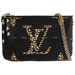 ルイヴィトン 画像 チェーンショルダーウォレット ジャイアントモノグラムジャングル ポシェット ドゥーブルジップ 黒