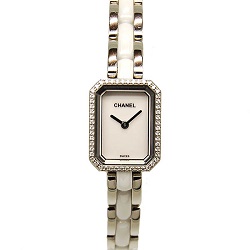 シャネル 画像 腕時計 レディース プルミエール ホワイトセラミック ベゼルダイヤ