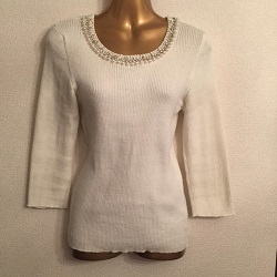 古着 画像 ビジュー付ニット 白 INGNI Mサイズ レディース 美品