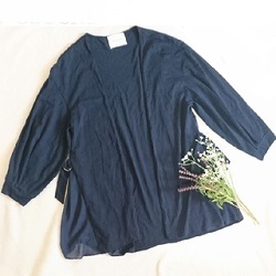 古着 画像 カーディガン ネイビー CLOCHE Mサイズ レディース 美品