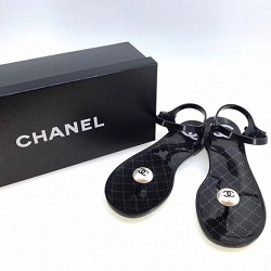 シャネル 画像 サンダル 黒 ココマーク