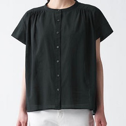 古着 画像 半袖シャツ 黒 無印良品 Lサイズ レディース 美品